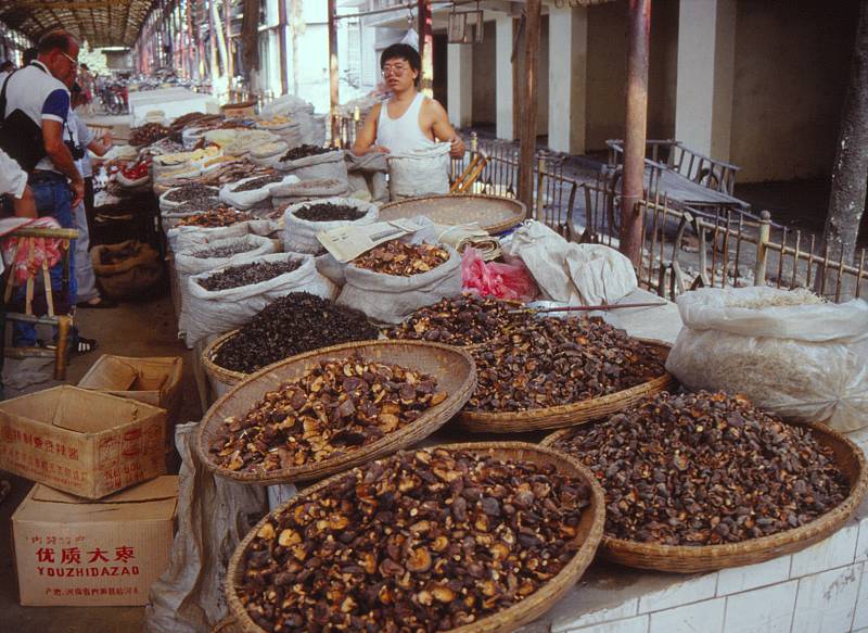 Nuts and mushrooms food market